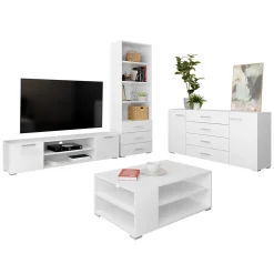 Garnero Arredamenti Set mobili soggiorno completo design moderno bianco Pastello Clearance