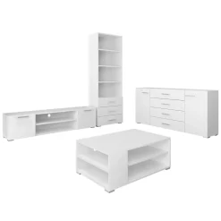 Garnero Arredamenti Set mobili soggiorno completo design moderno bianco Pastello Clearance