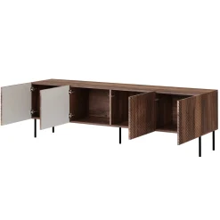 Garnero Arredamenti Set mobili soggiorno completo noce scuro con frontali serigrafati Savanna Outlet