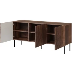 Garnero Arredamenti Set mobili soggiorno completo noce scuro con frontali serigrafati Savanna Outlet