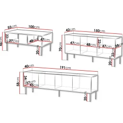 Garnero Arredamenti Set mobili soggiorno completo noce scuro con frontali serigrafati Savanna Outlet