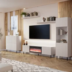 Garnero Arredamenti Set mobili soggiorno completo con frontali cannettati beige Ziggy 3 Best