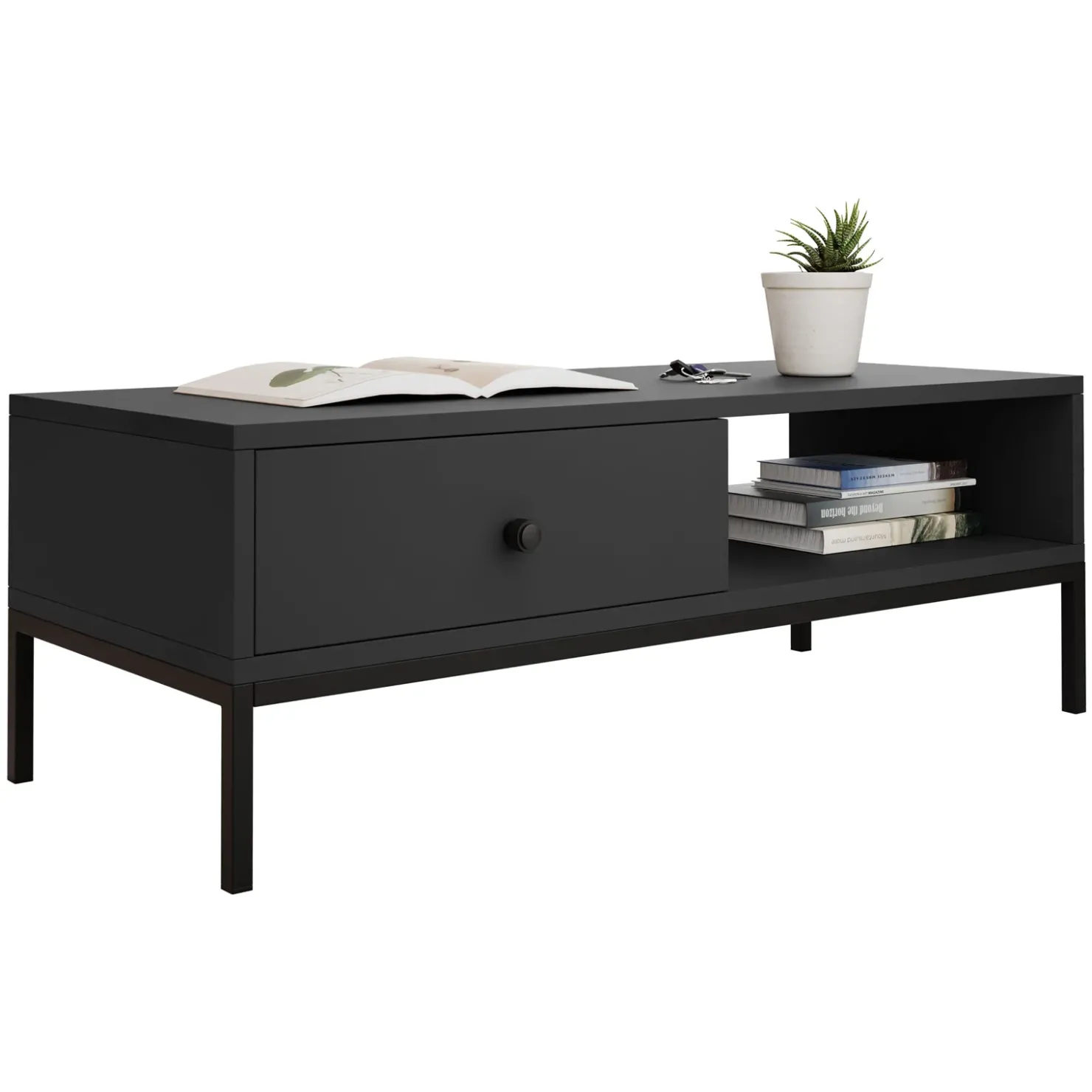 Garnero Arredamenti Set mobili soggiorno completo design moderno nero Pollon 2 Nero Opaco Best