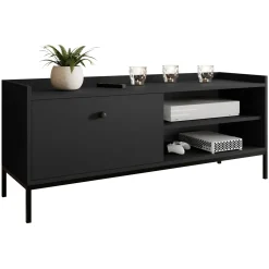 Garnero Arredamenti Set mobili soggiorno completo design moderno nero Pollon 2 Nero Opaco Best