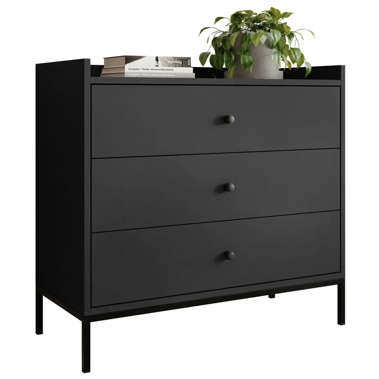 Garnero Arredamenti Set mobili soggiorno completo design moderno nero Pollon 2 Nero Opaco Best