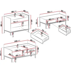 Garnero Arredamenti Set mobili soggiorno completo design moderno nero Pollon 2 Nero Opaco Best