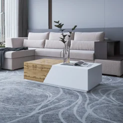 Garnero Arredamenti Set mobili soggiorno completo rovere bianco Modesta Bianco Opaco - Rovere Sale