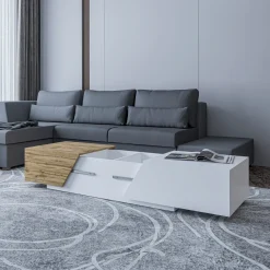 Garnero Arredamenti Set mobili soggiorno completo rovere bianco Modesta Bianco Opaco - Rovere Sale