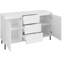 Garnero Arredamenti Set mobili soggiorno completo design cannettato bianco Strike Bianco Opaco Clearance