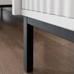 Garnero Arredamenti Set mobili soggiorno completo design cannettato bianco Strike Bianco Opaco Clearance