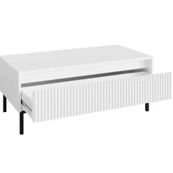 Garnero Arredamenti Set mobili soggiorno completo design cannettato bianco Strike Bianco Opaco Clearance