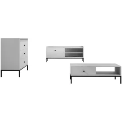 Garnero Arredamenti Set mobili soggiorno completo design moderno bianco Pollon 2 Bianco Opaco
