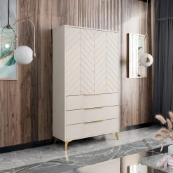 Garnero Arredamenti Set mobili soggiorno completo beige frontali serigrafati Miriam 2 Hot