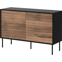 Garnero Arredamenti Set mobili soggiorno completo moderno noce nero Wild 2 Noce - Nero opaco Outlet