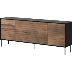 Garnero Arredamenti Set mobili soggiorno completo moderno noce nero Wild 2 Noce - Nero opaco Outlet