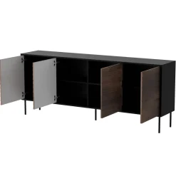 Garnero Arredamenti Set mobili soggiorno completo moderno noce nero Wild 2 Noce - Nero opaco Outlet