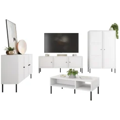 Garnero Arredamenti Set mobili soggiorno completo Stark 1 Bianco Opaco Discount