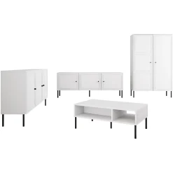 Garnero Arredamenti Set mobili soggiorno completo Stark 1 Bianco Opaco Discount