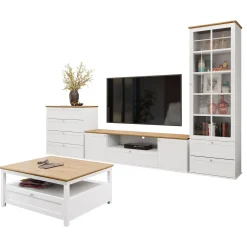 Garnero Arredamenti Set mobili soggiorno completo moderno bianco rovere Relaxio Hot