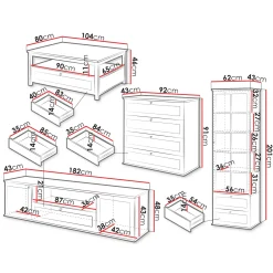 Garnero Arredamenti Set mobili soggiorno completo moderno bianco rovere Relaxio Hot