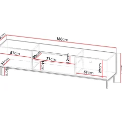 Garnero Arredamenti Set mobili soggiorno completo con mobile TV e madia Giuggiola Nero Opaco