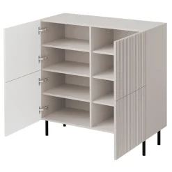 Garnero Arredamenti Set mobili soggiorno completo con frontali cannettati beige Ziggy 5 New