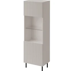 Garnero Arredamenti Set mobili soggiorno completo con frontali cannettati beige Ziggy 2 Clearance