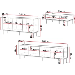 Garnero Arredamenti Set mobili soggiorno completo Stark 2 Bianco Opaco Best