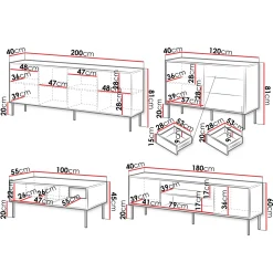 Garnero Arredamenti Set mobili soggiorno completo moderno nero Wild 2 Nero Opaco Discount