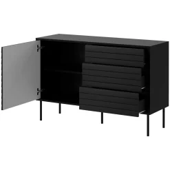 Garnero Arredamenti Set mobili soggiorno completo moderno nero Wild 2 Nero Opaco Discount