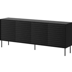 Garnero Arredamenti Set mobili soggiorno completo moderno nero Wild 2 Nero Opaco Discount