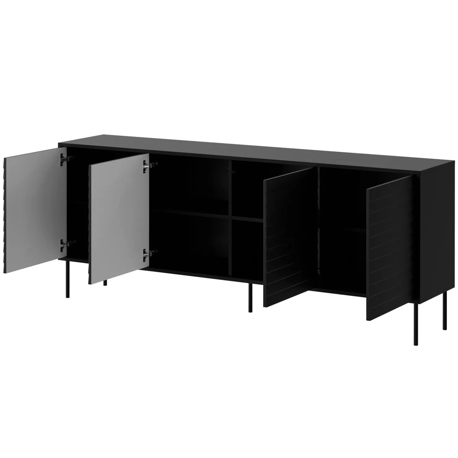 Garnero Arredamenti Set mobili soggiorno completo moderno nero Wild 2 Nero Opaco Discount