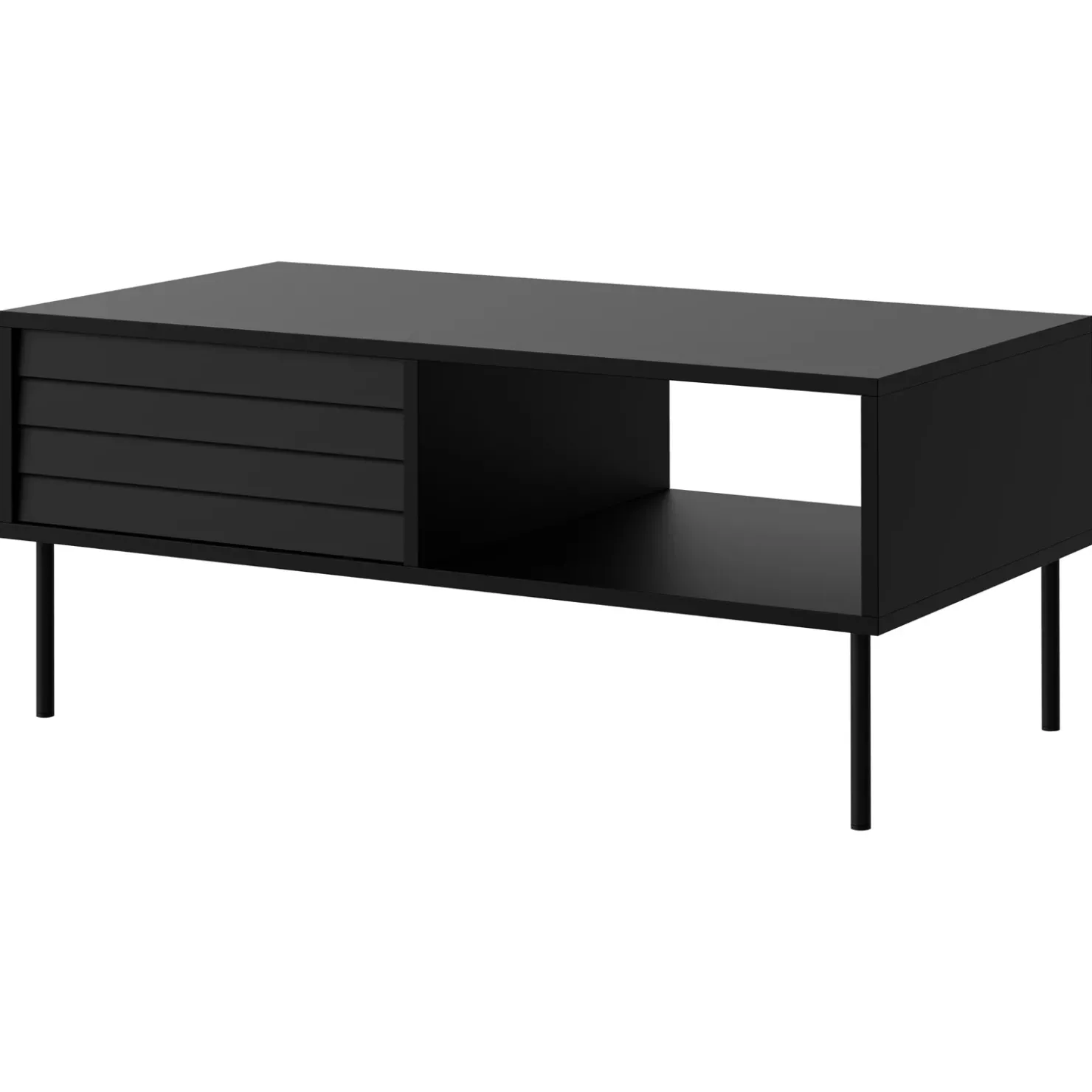 Garnero Arredamenti Set mobili soggiorno completo moderno nero Wild 2 Nero Opaco Discount