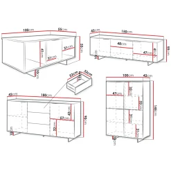 Garnero Arredamenti Set mobili soggiorno completo grigio Stone Discount