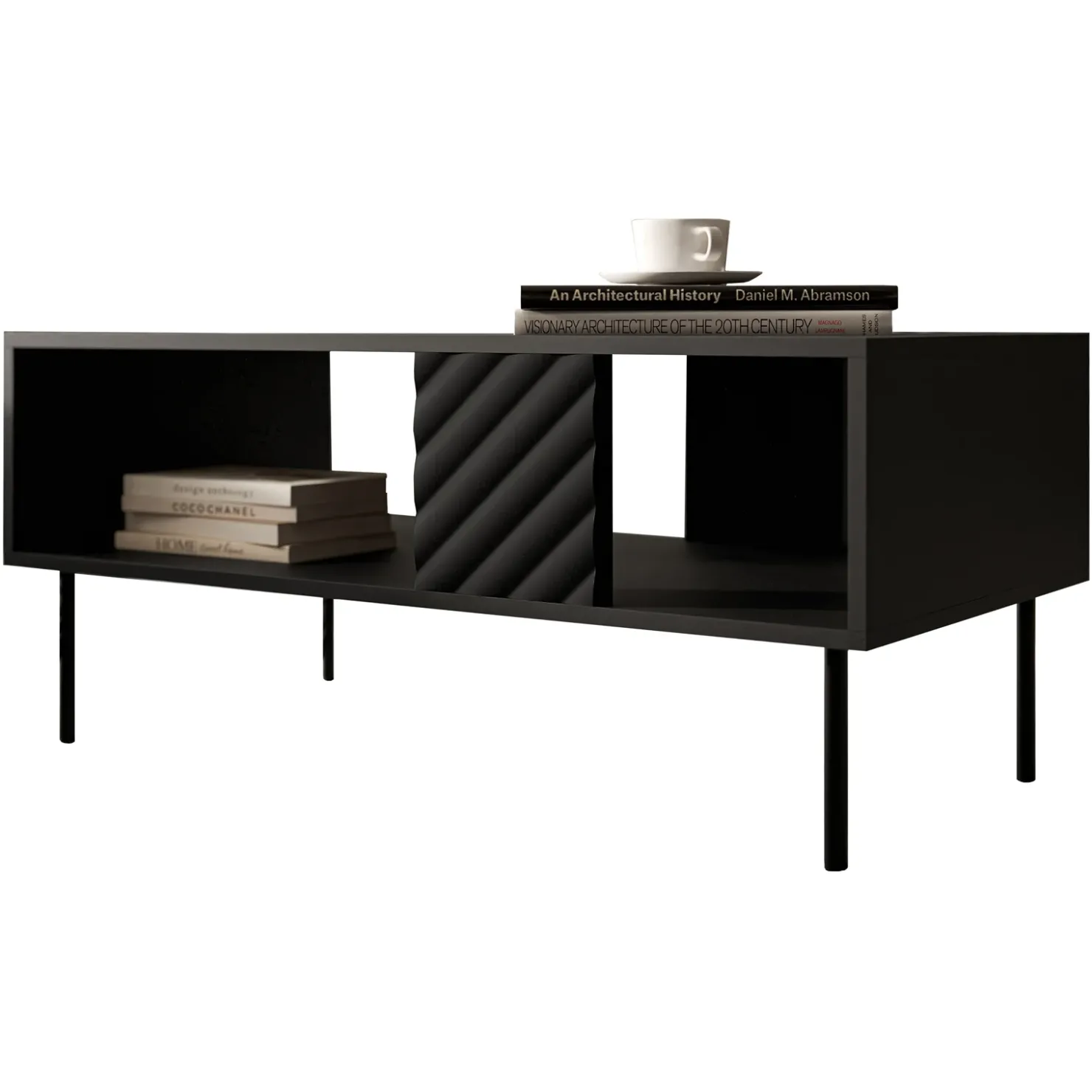 Garnero Arredamenti Set mobili soggiorno completo nero Daniele Nero Opaco