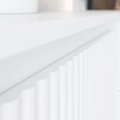 Garnero Arredamenti Set mobili soggiorno completo design cannettato bianco Strike 2 Bianco Opaco Sale