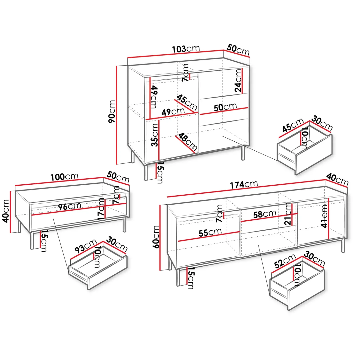 Garnero Arredamenti Set mobili soggiorno completo design cannettato bianco Strike 2 Bianco Opaco Sale