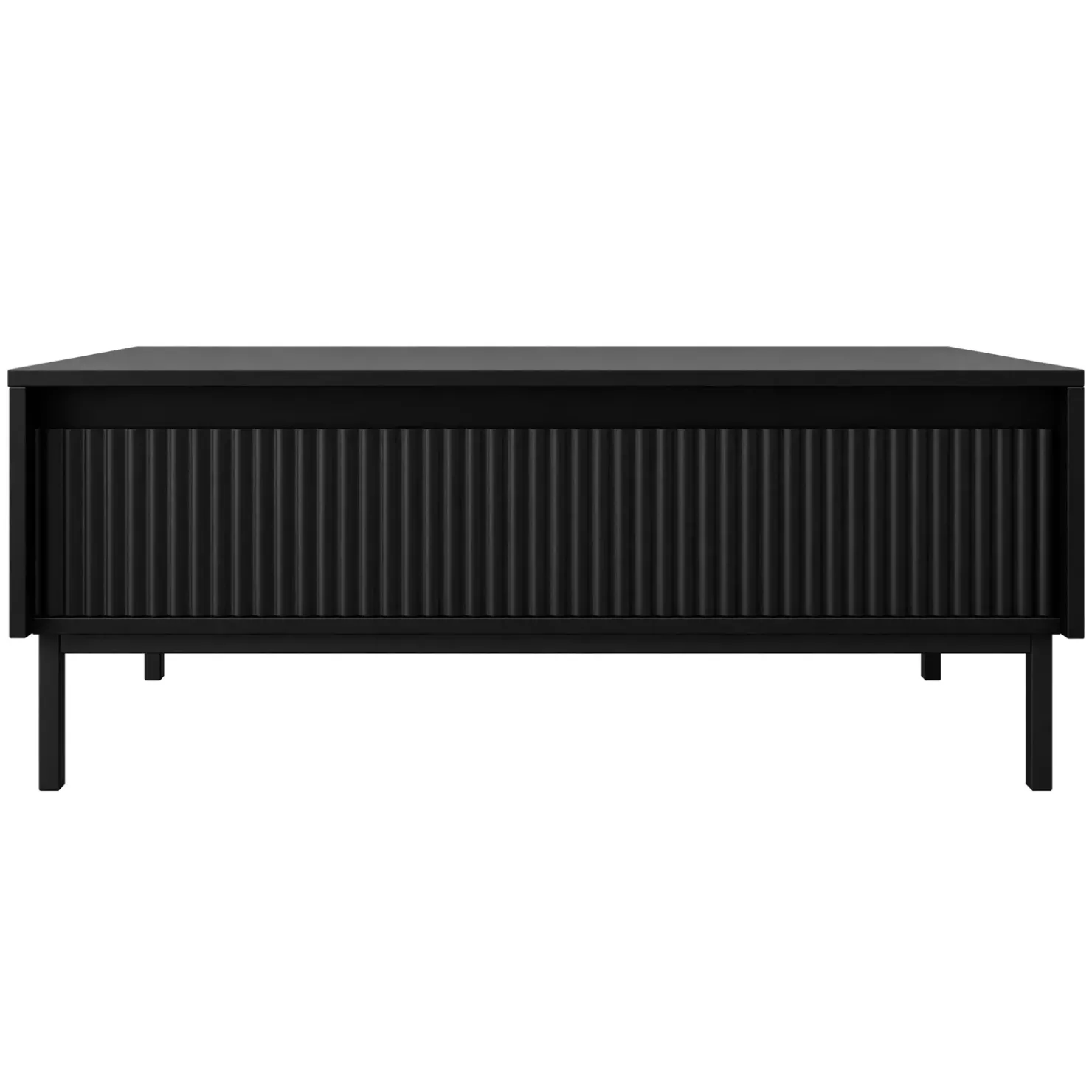 Garnero Arredamenti Set mobili soggiorno completo design cannettato nero Strike 2 Nero Opaco Clearance