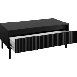 Garnero Arredamenti Set mobili soggiorno completo design cannettato nero Strike 2 Nero Opaco Clearance