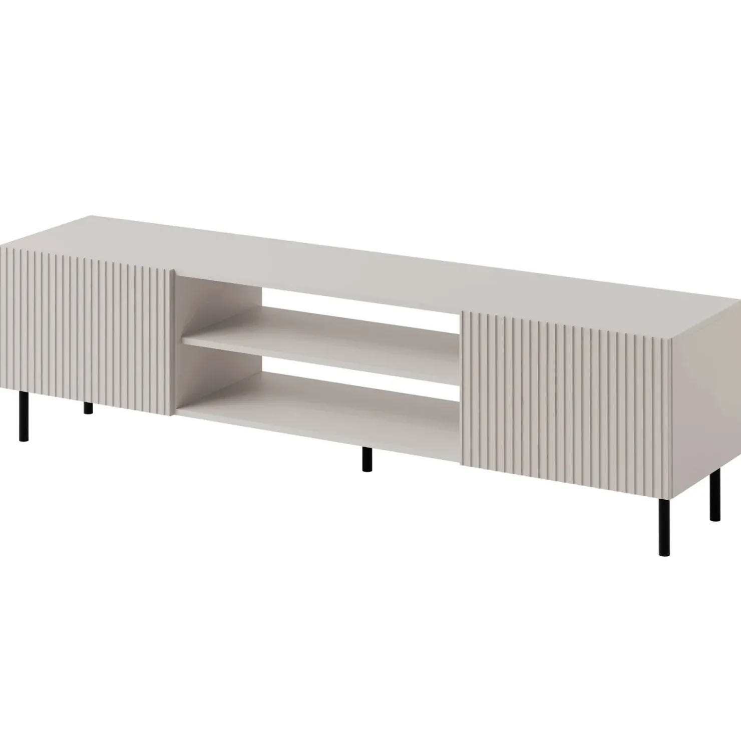 Garnero Arredamenti Set mobili soggiorno completo con frontali cannettati beige Ziggy 4 Hot