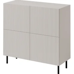 Garnero Arredamenti Set mobili soggiorno completo con frontali cannettati beige Ziggy 4 Hot