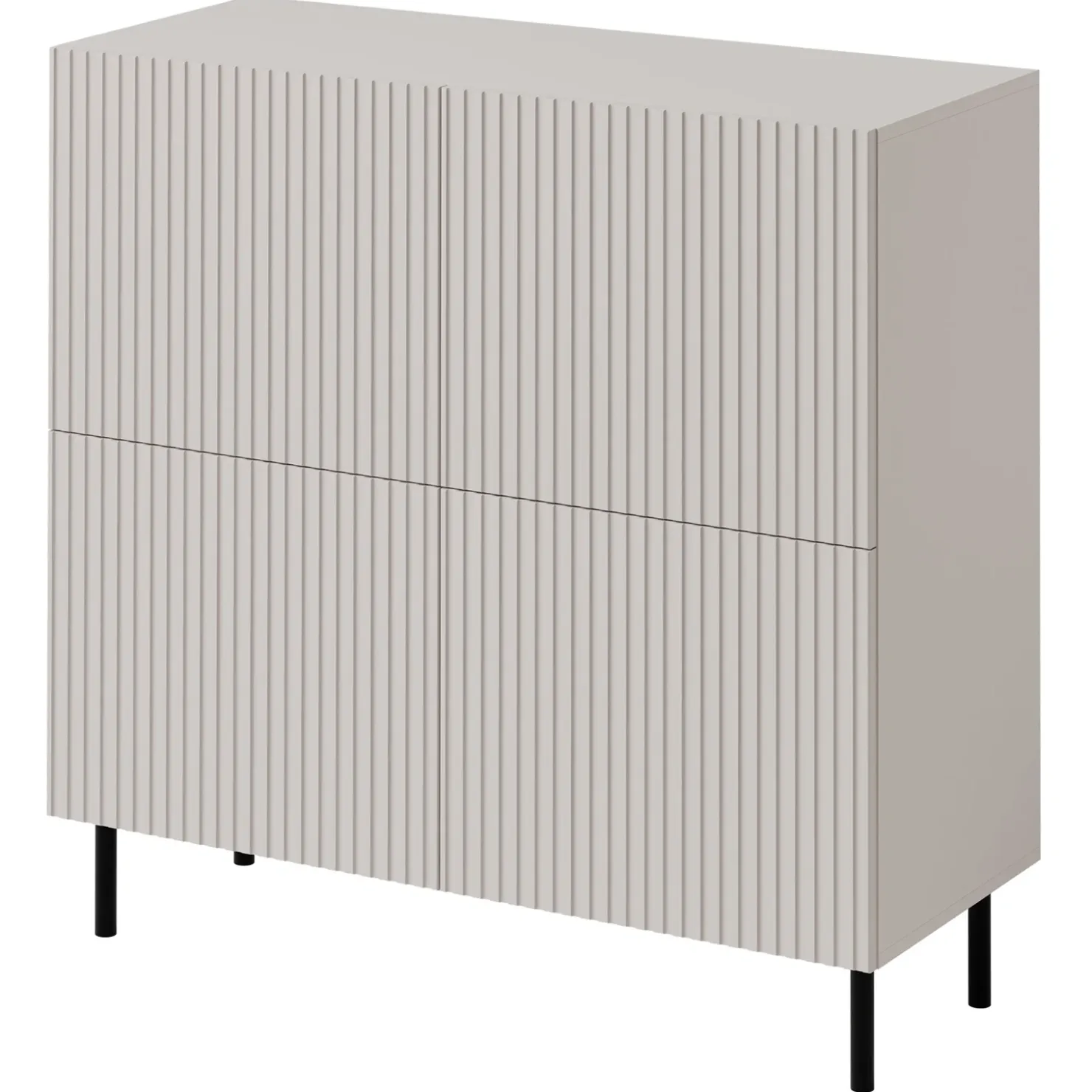 Garnero Arredamenti Set mobili soggiorno completo con frontali cannettati beige Ziggy 4 Hot