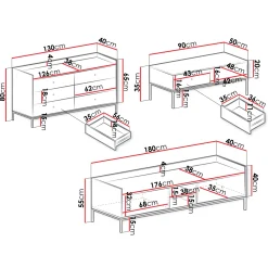 Garnero Arredamenti Set mobili soggiorno completo design moderno bianco Pollon Discount