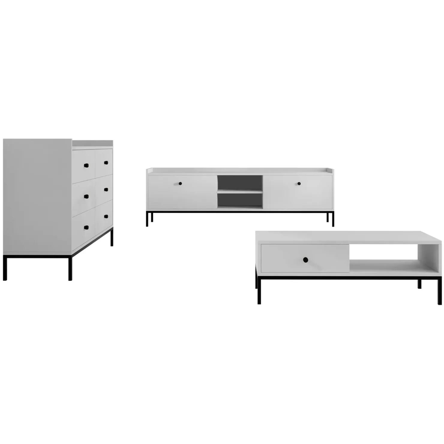 Garnero Arredamenti Set mobili soggiorno completo design moderno bianco Pollon Discount