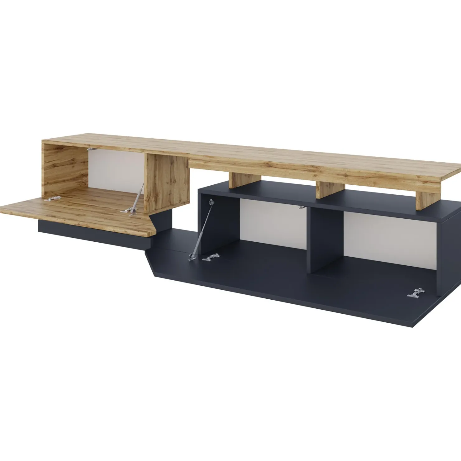 Garnero Arredamenti Set mobili soggiorno completo rovere antracite Modesta Antracite - Rovere Clearance