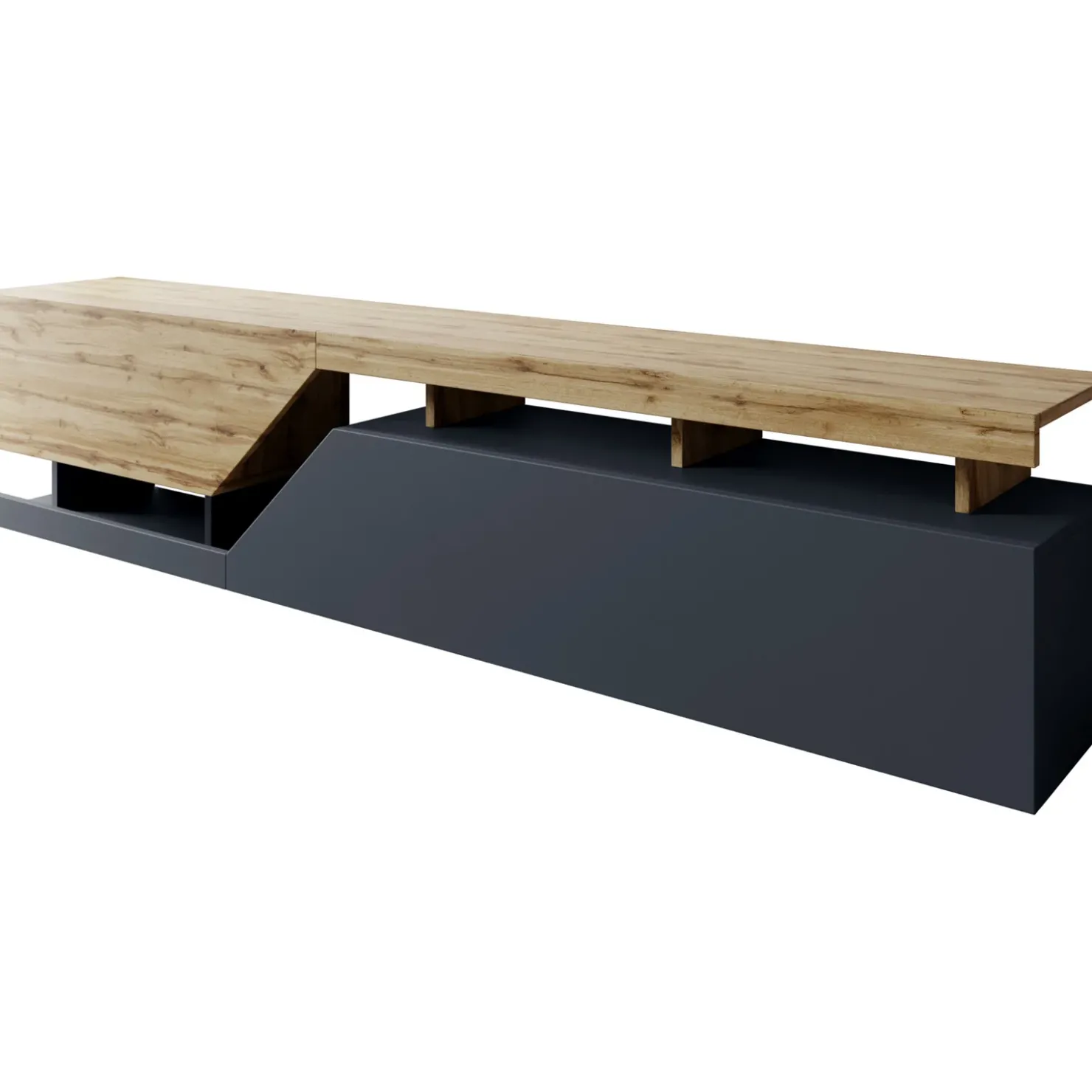 Garnero Arredamenti Set mobili soggiorno completo rovere antracite Modesta Antracite - Rovere Clearance