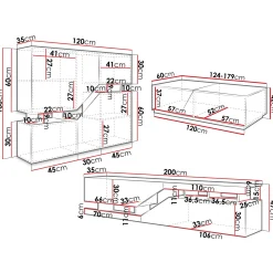 Garnero Arredamenti Set mobili soggiorno completo rovere antracite Modesta Antracite - Rovere Clearance
