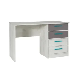 Garnero Arredamenti Set scrivania+armadio+colonna grigio bianco pino grigio blu Maya Gihome® New