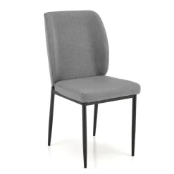 Garnero Arredamenti Set tavolo 110/170cm + 4 sedie imbottite grigio nero Albani Best