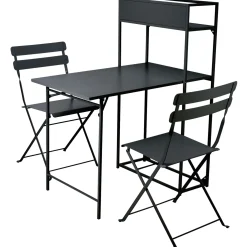 Garnero Arredamenti Set tavolo da giardino 2 sedie con fioriera Marin Nero Online